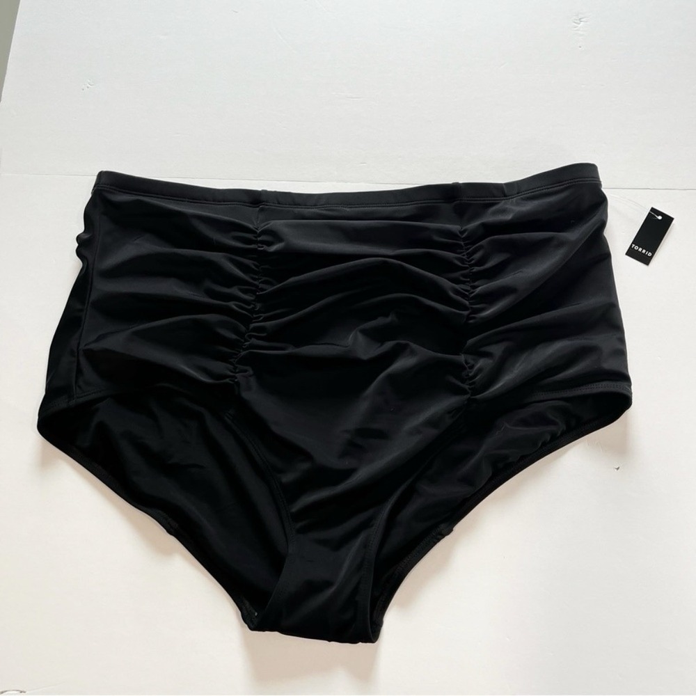 NWT Torrid Black High Rise Ruched Swim Brief Bottom Size‎ 3X - Picture 5 of 7